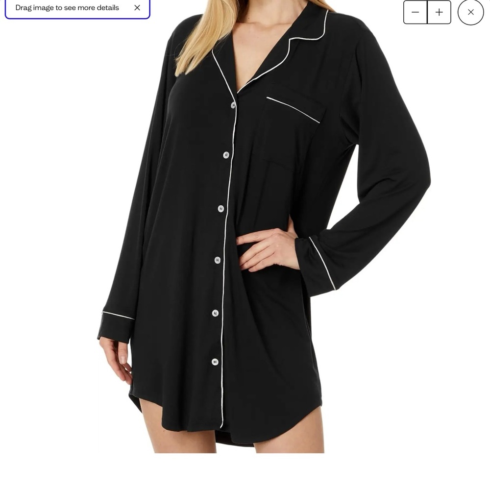 Eberjey Gisele Nightshirt Women's Black Sleep Shirt small